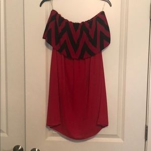 Red tube chevron dress